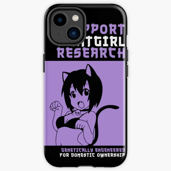 Support Catgirl Research, Genetically Engeneered For Domestic Ownership Purple | iPhone Case