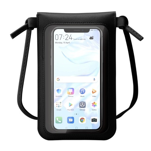 Hands Free Touch Screen Phone Case Cross Body Wallet - Black