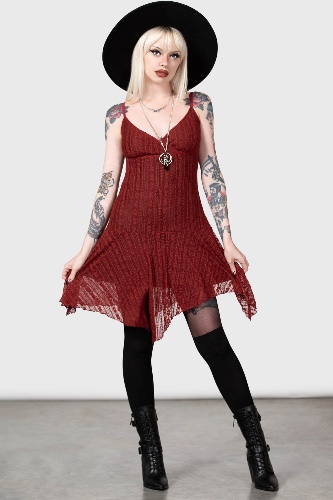 Emelia's Wrath Dress [RED] | M / Red / 98% Polyamide 2% Elastane