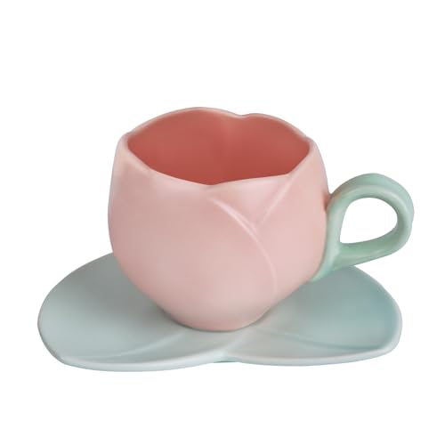 Koythin Ceramic Coffee Mug with Saucer Set