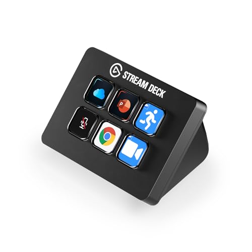 Elgato Stream Deck Mini – Control Zoom, Teams, PowerPoint, MS Office and More, Boost Productivity with Seamless Integration for Daily Apps, Set Up Shortcuts Easily, Compatible with Mac and PC - 6 Keys