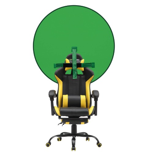 Portable Webcam Background, 75cm Collapsible Green Background for Video Chats, Zoom, Skype, Video, Photo, Single-Side Chromakey Green Screen for Chair