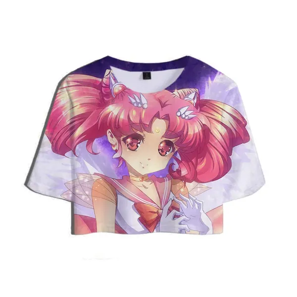 Cosushy Women Sailor Moon Sexy Crop Top Short Sleeve T-Shirt