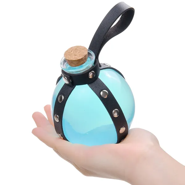 Eco-Fused Cosplay Potion Bottle with Holder - Clear Spherical Cosplay, Wizard, Witch Costume Accessory