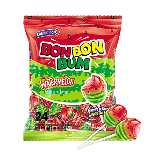Colombina Bon Bon Bum Lollipops w/Bubble Gum Center - For Taste Testing Stream in June
