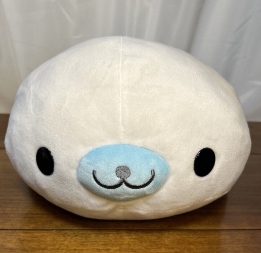 Mamegoma Plush Seal White Stuffed Animal Soft Toy Collectible Japan Kawaii 16"L