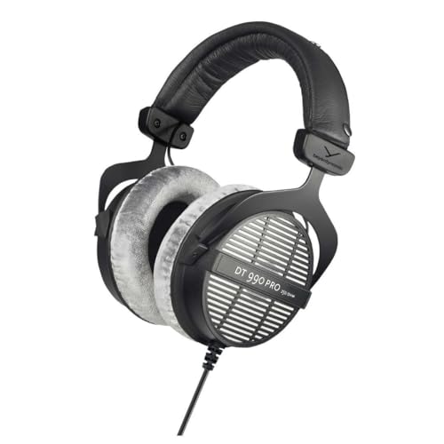 beyerdynamic DT 990 PRO Over-Ear Studio Headphones in black. Open construction, wired (Renewed) - Gray - 250 OHM Pro - Headphones