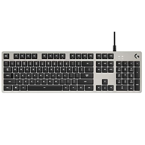 Logitech G413 Clavier Gaming Mécanique, Eclairage RVB Lightsync, Switchs Romer-G Tactiles, Aluminium 5052, Personnalisable, Relais USB, Clavier US QWERTY - Argenté - Clavier US International - Argent