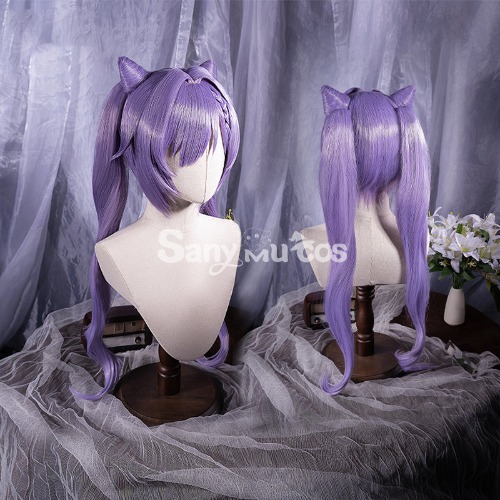 【In Stock】Game Genshin Impact Keqing Driving Thunder Purple Twintails Long Cosplay Wig