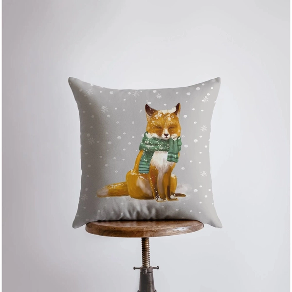 Christmas Fox | Throw Pillow | Pillow Cover - 14x14 Inches / Cover & Insert