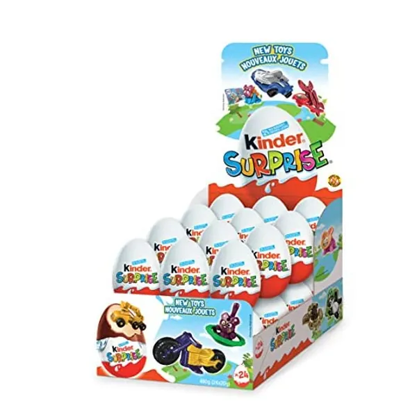 
                            Kinder Surprise Chocolate Eggs with Toys, Classic, Valentine's Day Surprise for Kids, 24 Count, 480 grams (20gx24)
                        