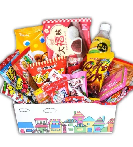 Amazon.com : Japanese Snacks Dagashiya Box Pack 20 Count Individual Wrapped Gift Package Treats Mini Bar Assortments Japanes Party supplies food : Grocery & Gourmet Food