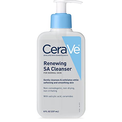 CeraVe SA Cleanser | Salicylic Acid Cleanser with Hyaluronic Acid, Niacinamide & Ceramides| BHA Exfoliant for Face | Fragrance Free Non-Comedogenic | 8 Ounce - 8 Fl Oz (Pack of 1)