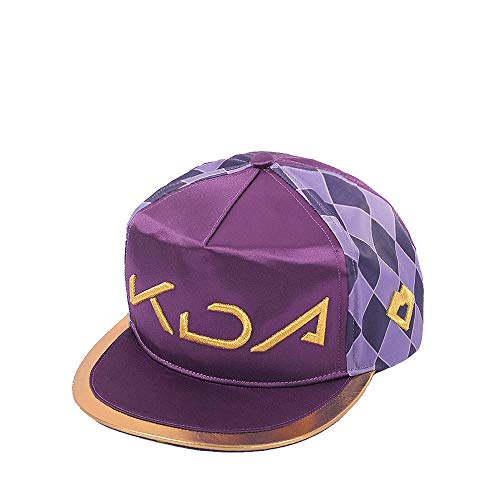 Cos-Animefly KDA Akali Hat K/DA Akali Cosplay Accessories Hip Hop Hat Cap Embroidery Baseball Caps Purple for Girls Women - Purple
