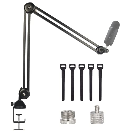 BOMGE heavy duty gaming Mic Boom Arm,Adjustable Studio Microphone Stand Arm for Blue Snowball, Blue Snowball ICE, Blue Yeti,Radio Broadcasting and Gaming - Blue