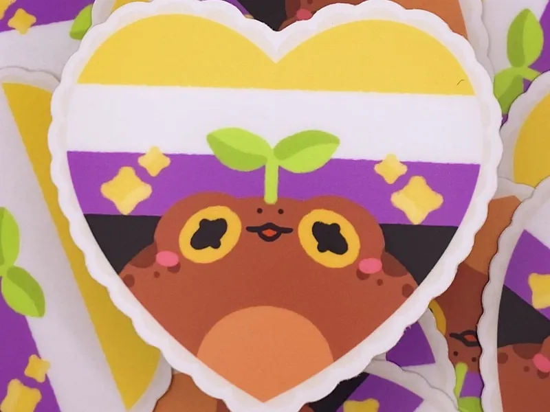 LGBT Stickers | Nonbinary Pride | Queer Art | Frog Stickers