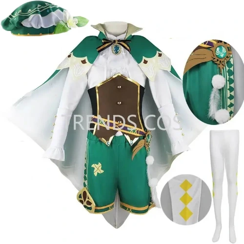 Venti Cosplay Costume Vest Shorts Hat Stockings Venti Outfits Barbatos Wendi Windy Outfits Kids Anime Comic Con - AliExpress 200000532