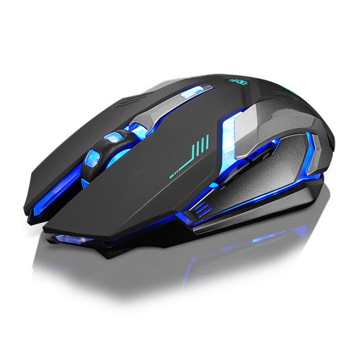 Dragon Stealth 7 Wireless Silent LED Backlit USB Optical Gaming Mouse - Black