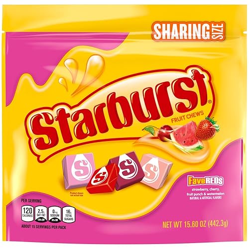 STARBURST FaveREDS Fruit Chews Chewy Easter Candy, Sharing Size, 15.6 oz Bag - FaveREDs