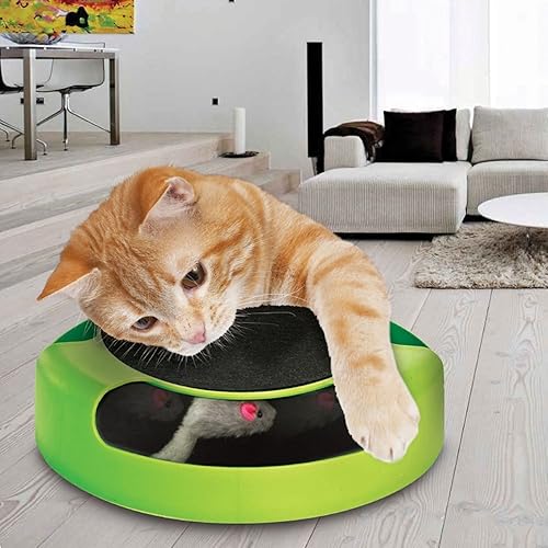 Tech Traders ® Cat Kitten Catch the Mouse Plush Moving Toy Scratching Claw Care Mat Play Toy