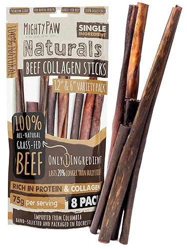 Mighty Paw Collagen Sticks for Dogs | Long Lasting Dog Chews. Rawhide Free Dog Chews Long Lasting. Collagen Chews for Dogs. Dog Chew Sticks. Beef Collagen Sticks for Dogs. Dog Chew Treats. (8 Pack) - Collagen Variety - 8 Pack
