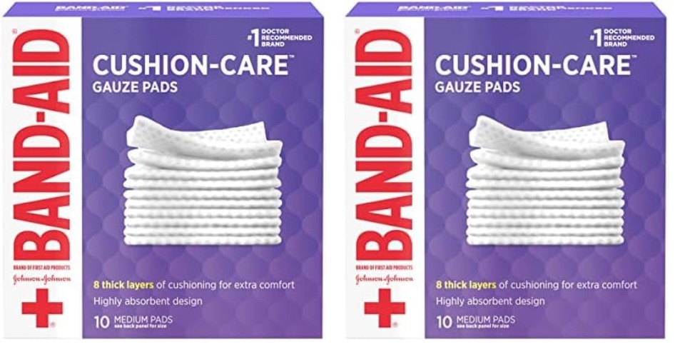 Band-Aid Brand Cushion Care Non-Stick Gauze Pads, Individually-Wrapped, Medium, 3 in x 3 in, 10 ct (Pack of 2) - Medium (Pack of 20) - Medium 3x3