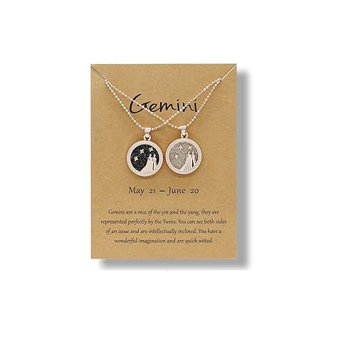 2 Pcs Zodiac Coin Necklace - Gemini