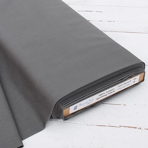 3 Yard Cut ThreadArt Premium Cotton Quilting Fabric - Charcoal- 44" Width - 100% Cotton - Quilting, Sewing, Crafts - Charcoal - 3 YARDS