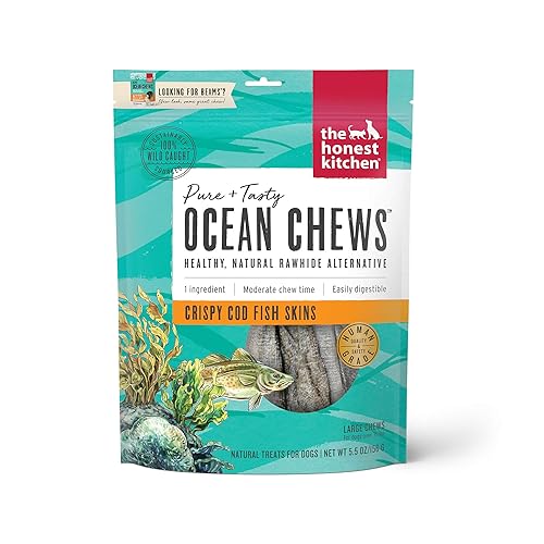 The Honest Kitchen Human Grade Ocean Chews Crispy Cod Fish Skins Dog Treats, 5.5 Ounces - Cod - 5.5 Ounce (Pack of 1)