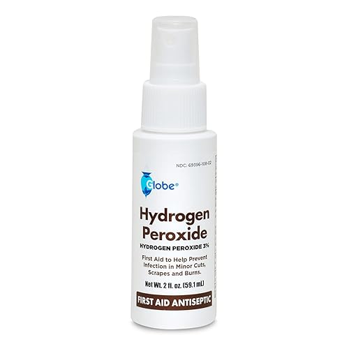 Globe Hydrogen Peroxide 3% First Aid Antiseptic Topical Solution USP Spray Bottle, 2 Fl. Oz Convenient Pump Spray Bottle