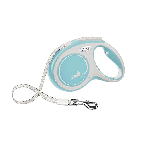 FLEXI Retractable Dog Leash (Tape) - Light Blue - Medium - 16 Feet