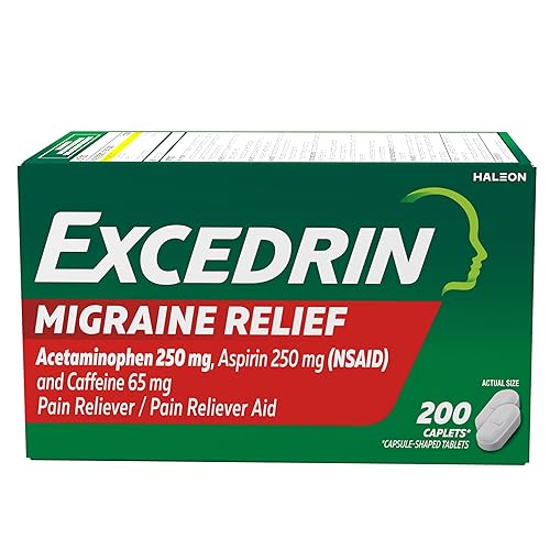 Excedrin Migraine Relief Caplets to Alleviate Migraine Symptoms - 200 Count - Migrane Relief - 200 Count