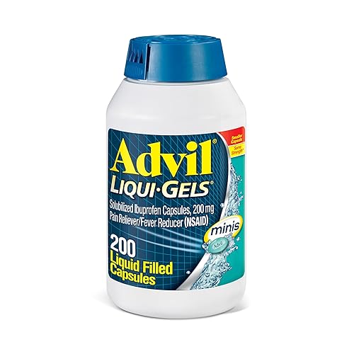 Advil Liqui-Gels minis Pain Reliever and Fever Reducer, Pain Medicine for Adults with Ibuprofen 200mg for Pain Relief - 200 Liquid Filled Capsules - 200mg - Liqui-Gels (200mg)