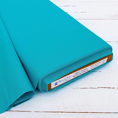 3 Yard Cut ThreadArt Premium Cotton Quilting Fabric - Aqua - 44" Width - 100% Cotton - Quilting, Sewing, Crafts - Aqua - 3 YARDS
