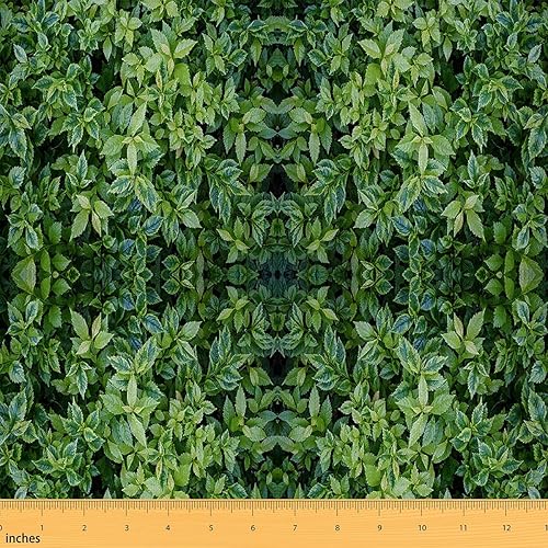 Erosebridal Botanical Fabric by The Yard, Leaves Upholstery Fabric for Chairs, Green Leaf Decorative Fabric for Upholstery and Home Accents, Nature Theme Indoor Outdoor Fabric, 5 Yards - Multi 22 - 5 Yards