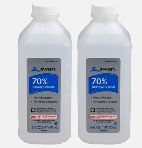 Swan 70% Rubbing Alcohol, 32 Fl oz (Pack of 2)