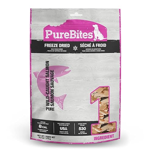 PureBites Salmon Freeze Dried Dog Treats, 9.5Oz | 270G - Super Value Size - 9.5 Ounce (Pack of 1)