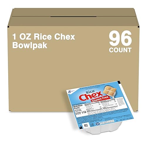 Rice Chex Cereal Single Serve Bowl, Gluten Free Breakfast Cereal, Made with Whole Grain, 1 Oz, 96 Count - Rice Chex - 1 Ounce (Pack of 96)