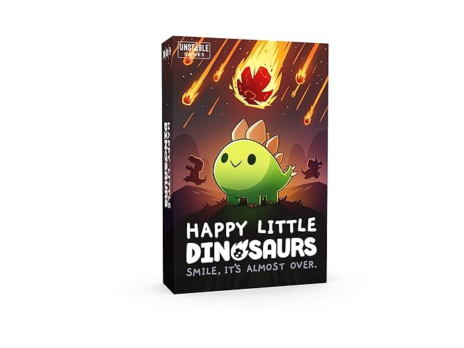 Unstable Games - Happy Little Dinosaurs Base Game - Competitive Sabotage Funny Card Game For Kids, Teens, Adults - 2-4 Players, Hand Management - Base Game