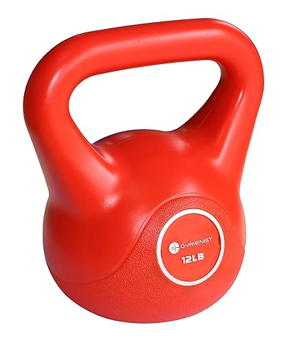 Gymenist Exercise Kettlebell Fitness Workout Body Equipment Choose Your Weight Size - 12LB - Red