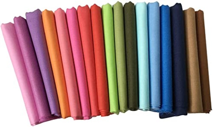 Qililandiy 17 pcs 18" x 22"（46 * 56cm）Cotton Fat Quarter Bundle Assorted Colors Fabric Bundle Quilting Fabric for Sewing and DIY Crafting
