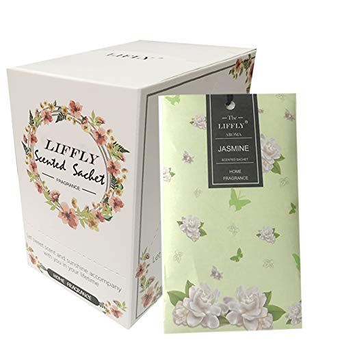 LIFFLY 14 Packs Jasmine Scented Sachets for Drawers and Closets - Jasmine