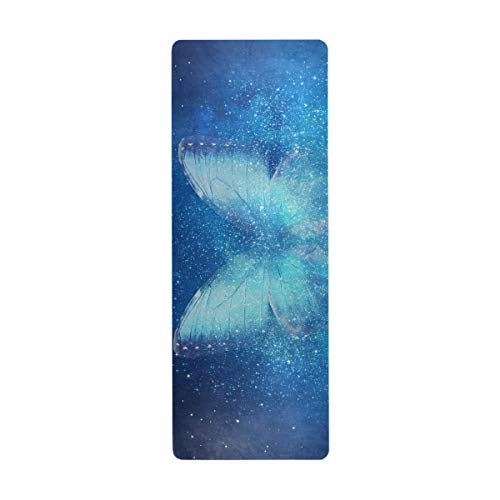 ZOEO Blue Galaxy Starry Sky Butterfly Yoga Mat