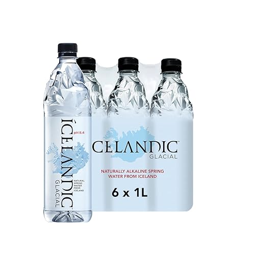 Icelandic Glacial Natural Spring Alkaline Water Liter Count, 1 Litre - 33.8 Fl Oz (Pack of 6)