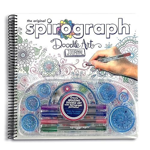 Spirograph — Doodle Art Journal — Activity Drawing Kit — with Guided Drawing Templates for Kids 8+