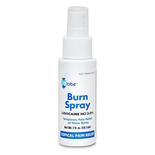 Globe Burn Spray, Lidocaine 2%. Topical Anesthetic Pain Relief and Numbing 2 oz Spray Bottle
