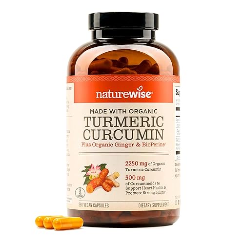NatureWise Curcumin Turmeric 2250mg - 95% Curcuminoids 500mg - Turmeric w/BioPerine Black Pepper & Ginger - 360 Count (Pack of 1)
