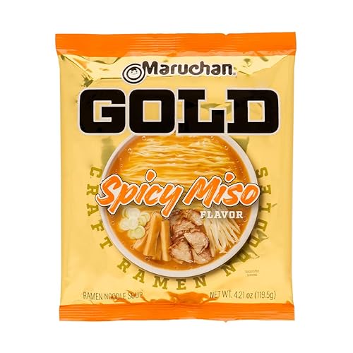 Maruchan Gold Spicy Miso Craft Ramen Noodles, Restaurant Quality Instant Ramen, 4.21 Oz, 5 Count - Spicy Miso