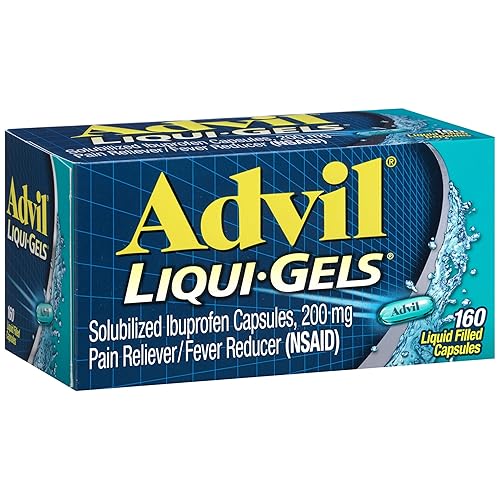 Advil Liqui-Gels Pain Reliever and Fever Reducer, Pain Medicine for Adults with Ibuprofen 200mg for Headache, Backache, Menstrual Pain and Joint Pain Relief - 160 Liquid Filled Capsules - Liqui-Gels