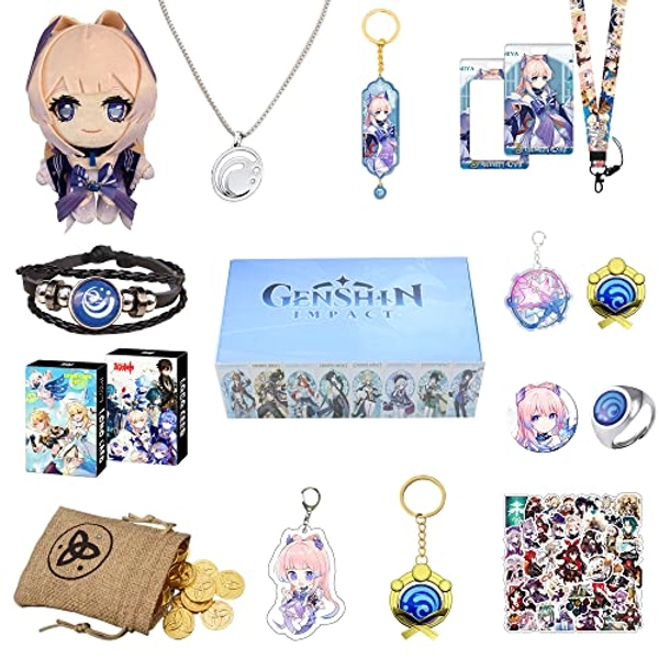 Genshin Impact Merch set,key chain for kids Friends Gamer,Eye of God for Cosplayer,2nd Box for Anime Fans